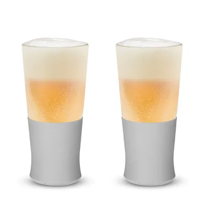 Glass Beer FREEZE™ in Grau, 2er-Set
